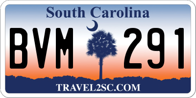 SC license plate BVM291