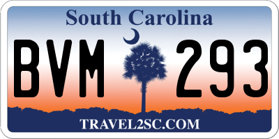 SC license plate BVM293