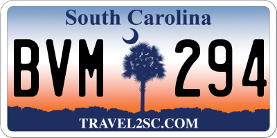 SC license plate BVM294