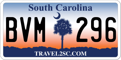 SC license plate BVM296