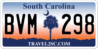 SC license plate BVM298