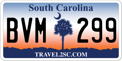 SC license plate BVM299