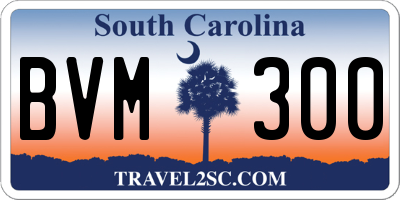 SC license plate BVM300