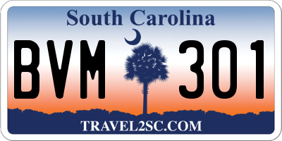 SC license plate BVM301