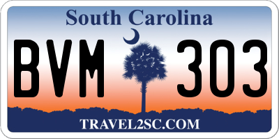 SC license plate BVM303