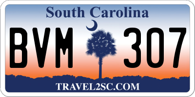 SC license plate BVM307