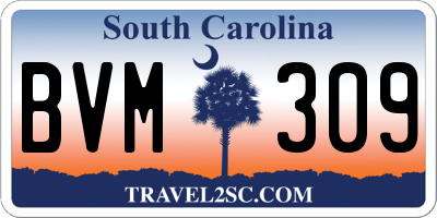 SC license plate BVM309