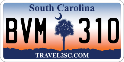 SC license plate BVM310