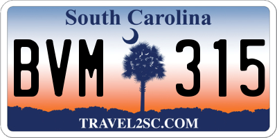 SC license plate BVM315