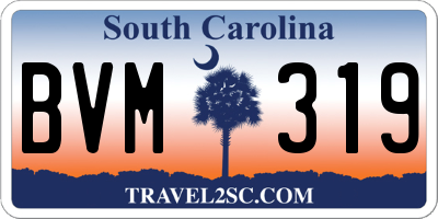 SC license plate BVM319