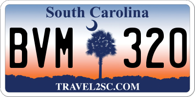 SC license plate BVM320
