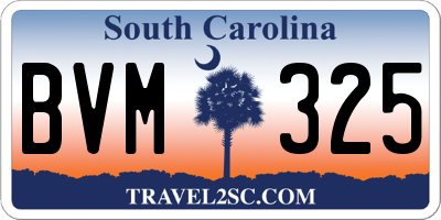 SC license plate BVM325