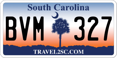 SC license plate BVM327