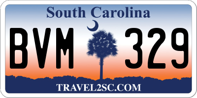 SC license plate BVM329