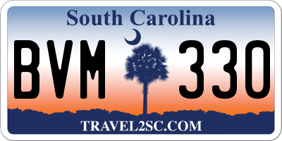 SC license plate BVM330