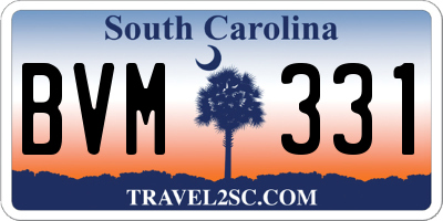 SC license plate BVM331