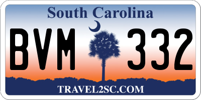 SC license plate BVM332