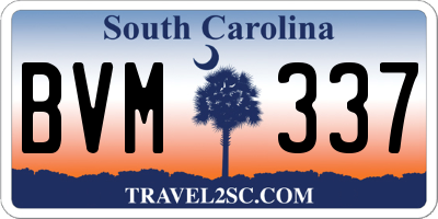 SC license plate BVM337