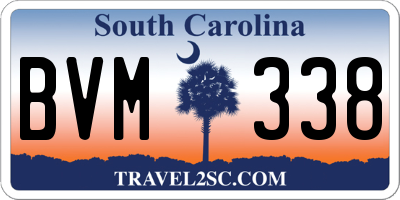 SC license plate BVM338