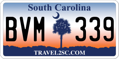 SC license plate BVM339