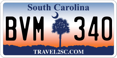 SC license plate BVM340