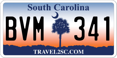 SC license plate BVM341