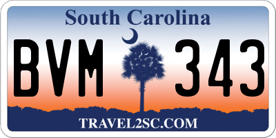 SC license plate BVM343