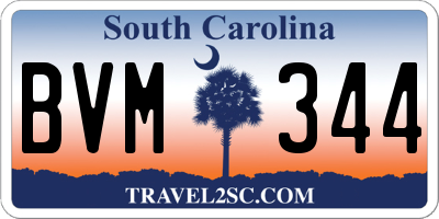 SC license plate BVM344