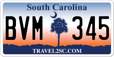 SC license plate BVM345