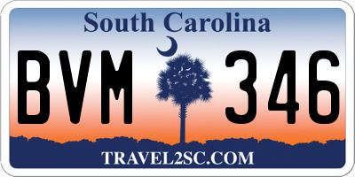 SC license plate BVM346