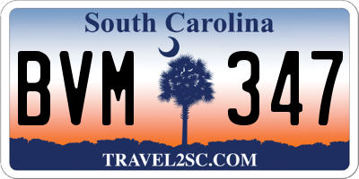 SC license plate BVM347