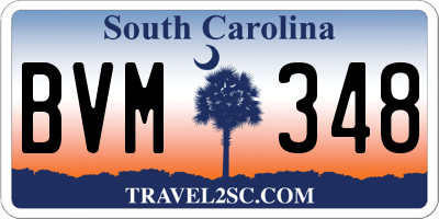 SC license plate BVM348