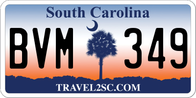 SC license plate BVM349