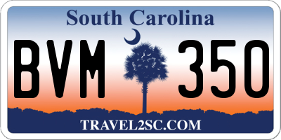 SC license plate BVM350