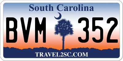 SC license plate BVM352