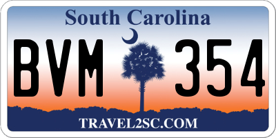 SC license plate BVM354