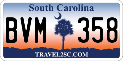 SC license plate BVM358
