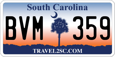 SC license plate BVM359