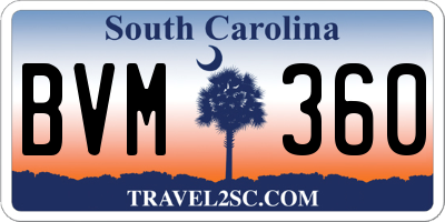 SC license plate BVM360