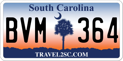 SC license plate BVM364