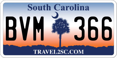 SC license plate BVM366