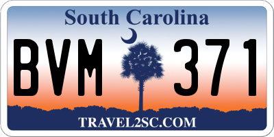 SC license plate BVM371