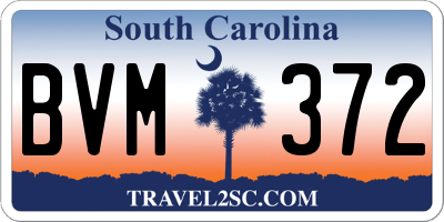 SC license plate BVM372