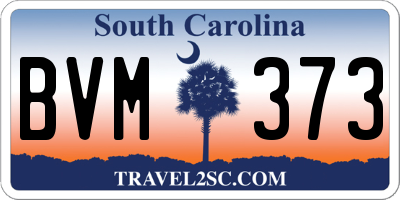 SC license plate BVM373