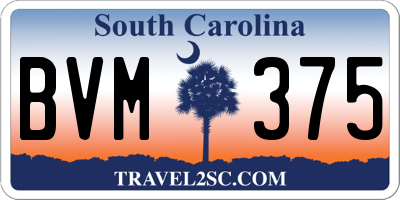 SC license plate BVM375
