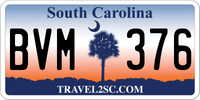 SC license plate BVM376