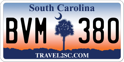 SC license plate BVM380