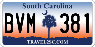 SC license plate BVM381