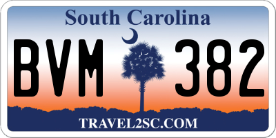 SC license plate BVM382