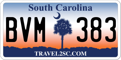 SC license plate BVM383
